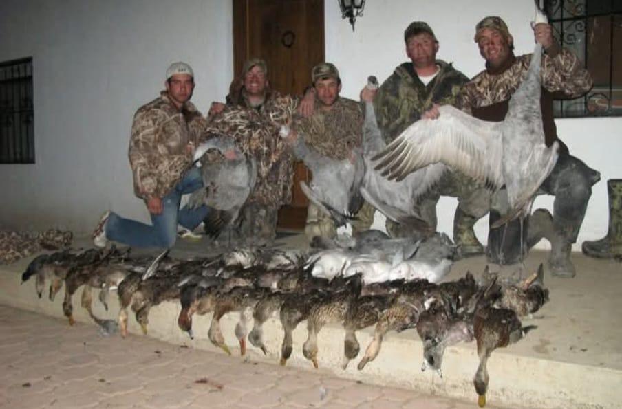 Evening waterfowl and crane harvest at the ranch lodge