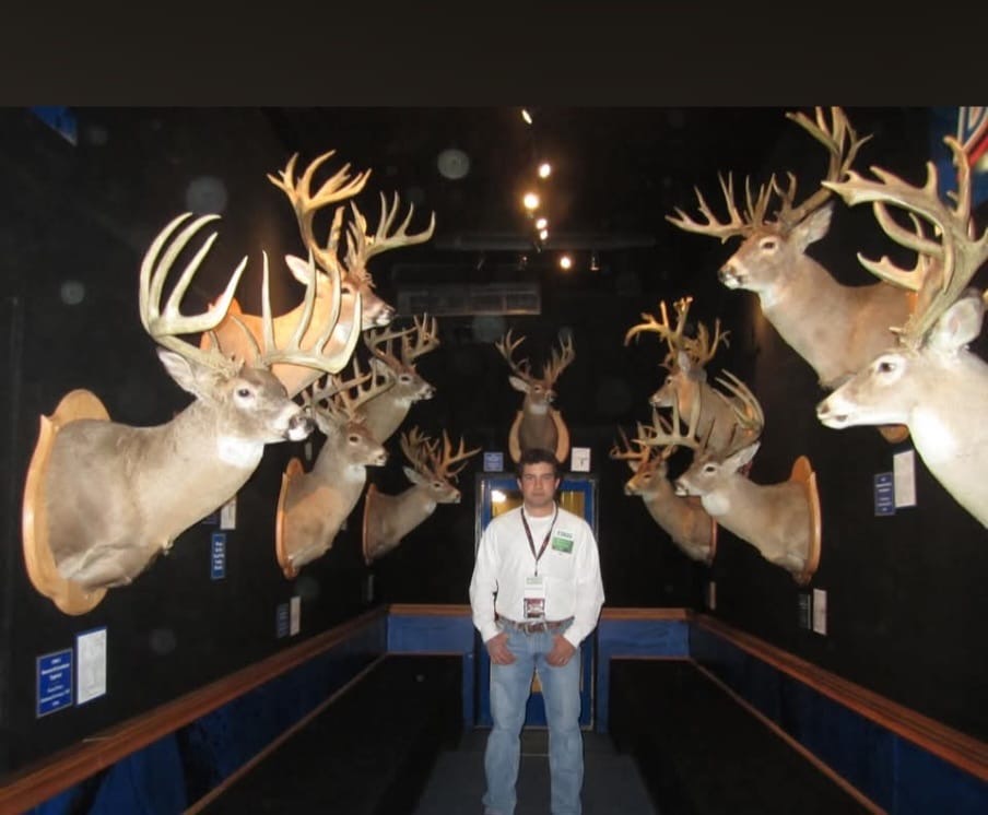 Trophy whitetail mounts on display